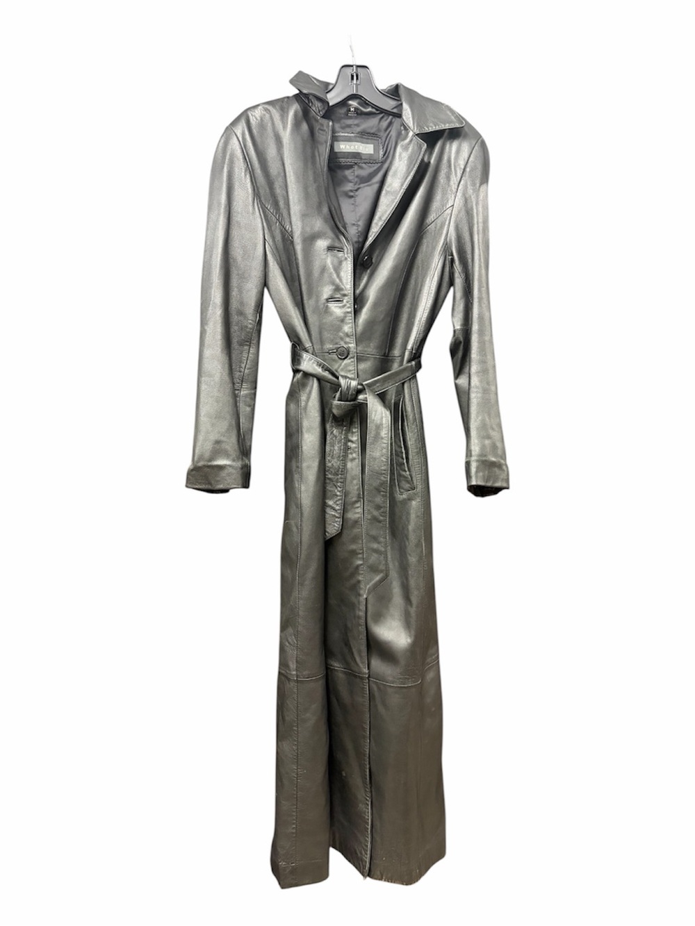 Whet Blu Leather Maxi Trench Coat
